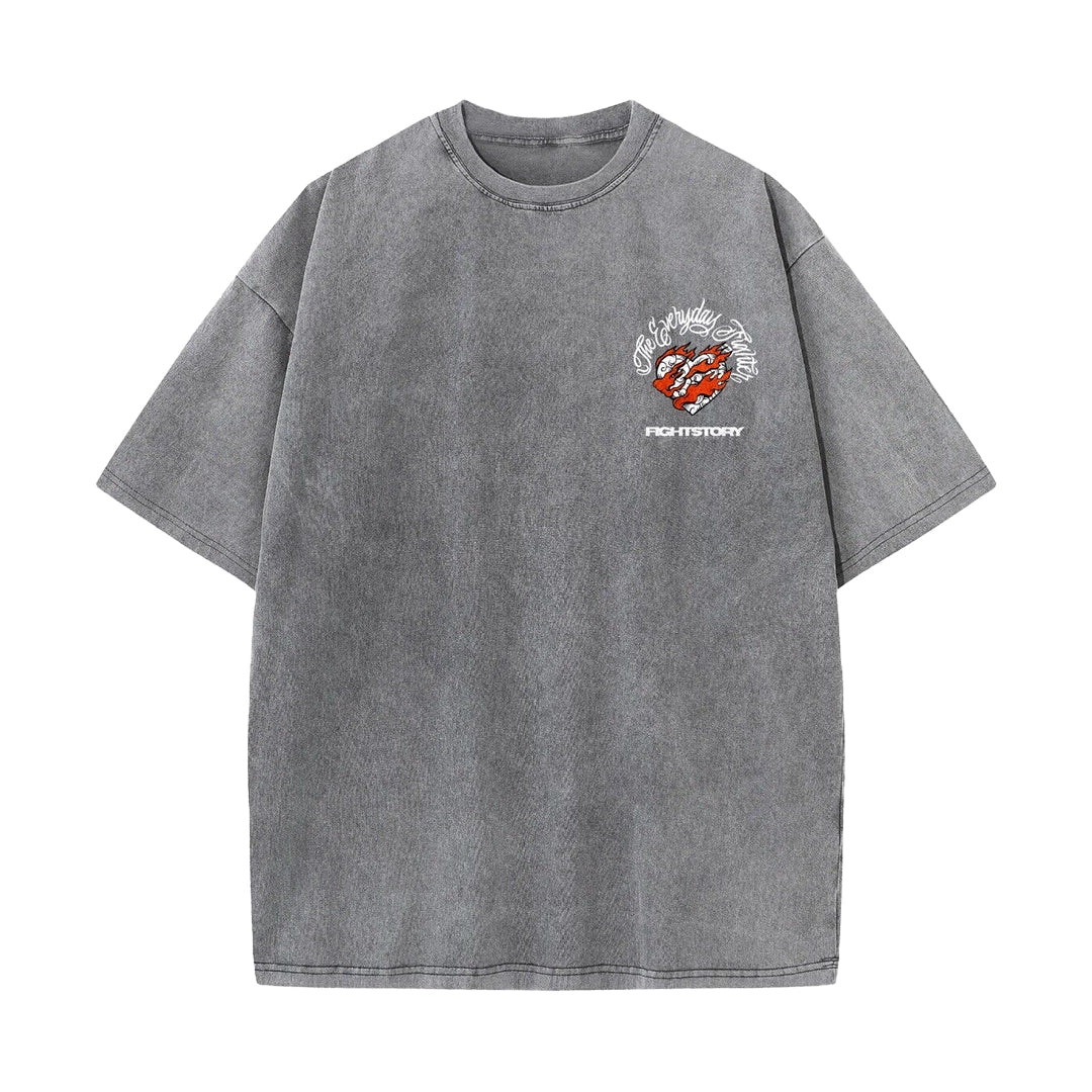 ACID WASH T-SHIRT (HEART-FIRE) PRE-ORDER